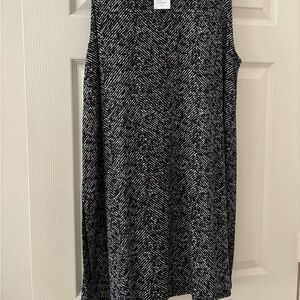 NWT J.Jill Black and White Patterned Midi Tunic